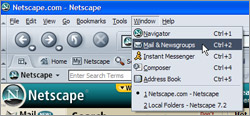 Selecting Mail & Newsgroups from the Window menu